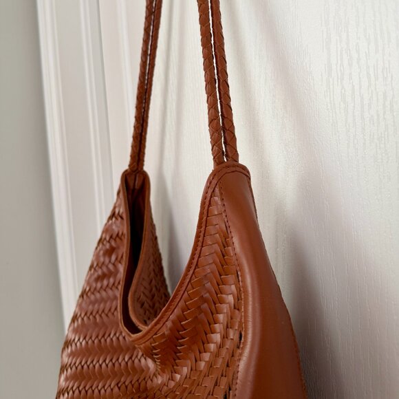 Bembien Bobbie Woven Leather Bag Sienna Cognac Brown - Picture 9 of 16